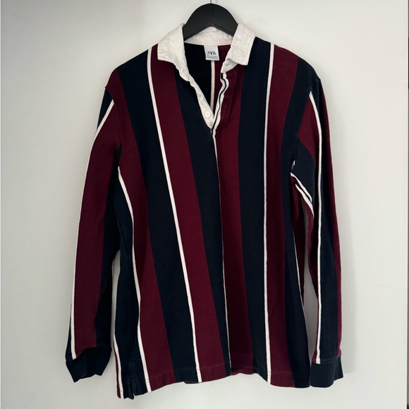 Zara Striped Polo Sweatshirt - Picture 5 of 7